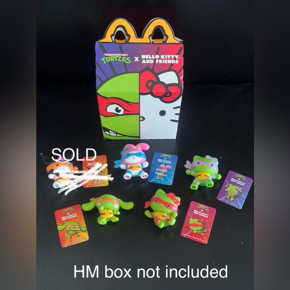 Hello Kitty x TMNT McDonald’s happy meal toys
Ninja Turtles My Melody 2 5 6 8 - Picture 3 of 6